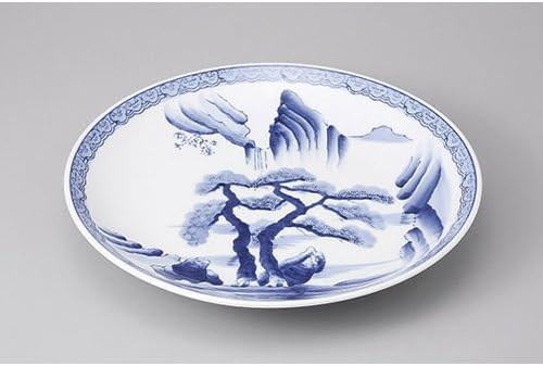 せともの本舗 Set of 10, Arita Ware Serving Dish, Arita Ware Sansui No. 11 Plate, 13.2 x 2.0 inches (33.5 x 5 cm), Restaurant, Ryokan, Japanese Tableware, Restaurant, Commercial Use, Tableware