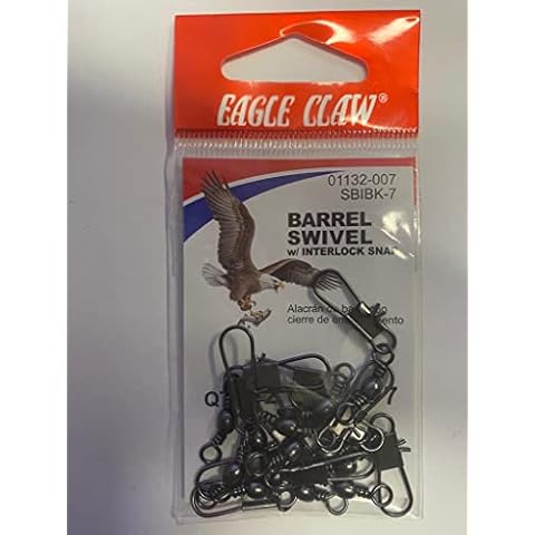 Eagle Claw 01132-007 Barrel Swivel Terminal Tackle, Silver Finish Cover