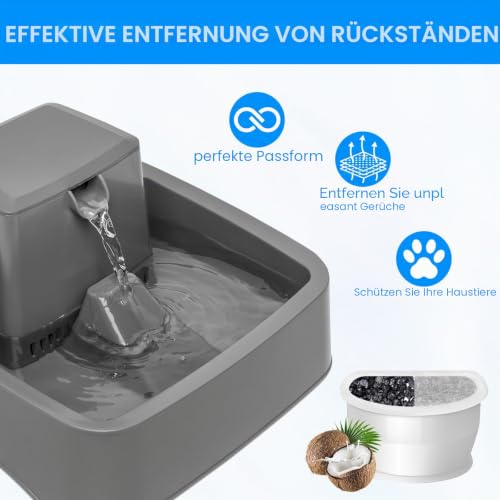 Rigidstone 12 Stück Filter, Katzenbrunnen-Ersatzkohlefilter Drinkwell Kohlefilter Trinkbrunnen Filter für PetSafe Drinkwell Avalon/Pagoda/2 Gallon/Sedona/Seascape Katzenbrunnen
