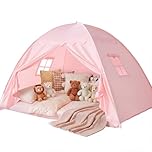 Full Size Bed Canopy for Kids：Girls Bed Tent Dream Privacy Sleeping Tents Indoor - Toddler Under Bunk Pink Tent - Girls & Boys Bedroom Privacy Space Sleeping Tents Gifts (Large Pink)