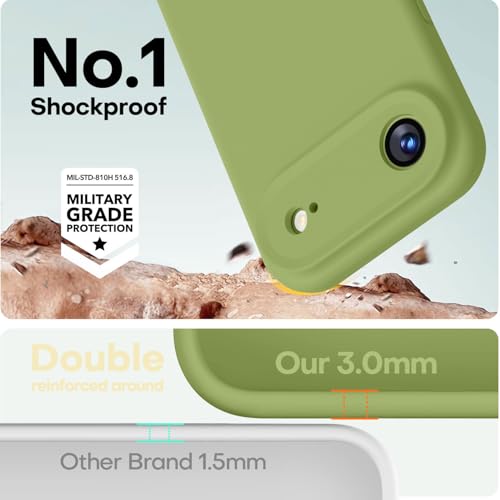Image of LOVE 3000 Designed for iPhone Air Case, Premium Silicone [Compatible with Magsafe][Soft Anti-Scratch Microfiber Lining] Shockproof Protective Phone Case for Men Women 6.5 inch, Cedar Green