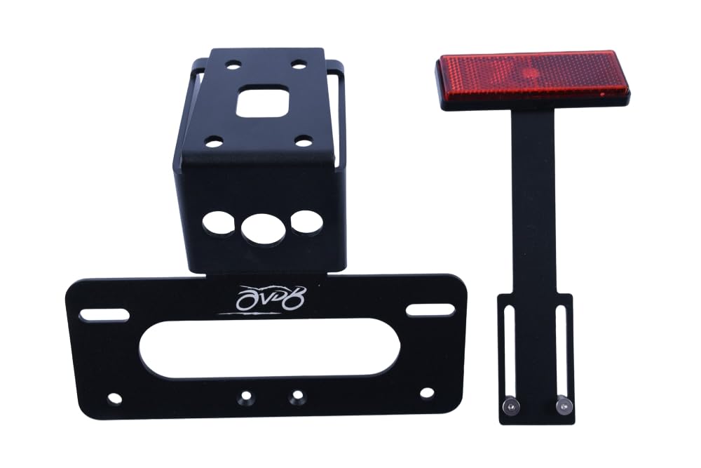 avdb-Moto Support de Plaque AVDB Compatible avec Kawasaki Z1000 2010-2013, Z1000SX ZXT00G 2011-2013, Z1000SX ZXT00L 2014-2016, Z1000SX ZXT00W 2017-2019, Ninja 1000SX ZXT02K 2020-2024 avec Catadioptre