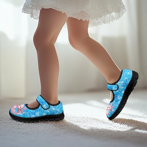 Girls Axolotl Mary Jane Dress Shoes Glitter Ballerina Princess Flat for Wedding, Party, Birthday US 11-2.54