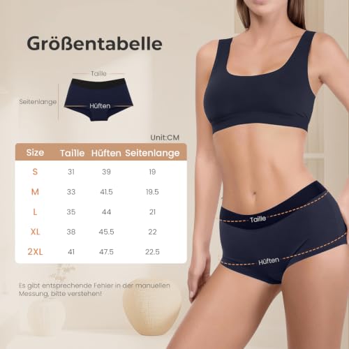 Boxer Femme Coton Shorty Doux sous-vêtement Élastique Culotte Lot de 6 L – vue 7