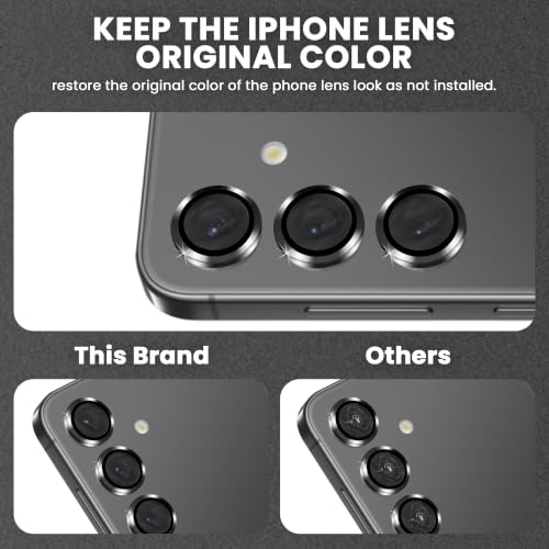 Image of ArmourPro Camera Lens Protector for Samsung Galaxy S23 and Samsung S24 with Auto Alignment Installation Frame, AR+AF Coated Tempered Glass Camera Rings, Anti-Scratch, Case Friendly | Black