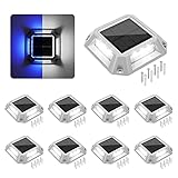 VOLISUN Solar Driveway Lights Dock Deck Lights 8-Pack,2 Colors in 1,Wireless Solar Powered 1200mAh...