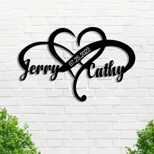 Personalized Metal Heart Infinity Decor, Custom Couples Name Wall Art Home Bedroom Decor for Couples, Christmas Bridal Shower — view 6