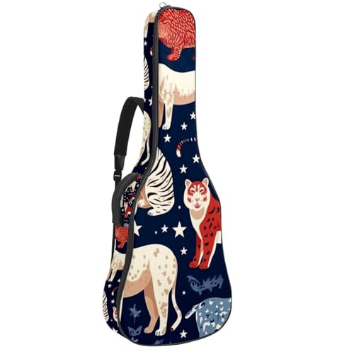 Sac de transport étanche pour guitare folk 41 pouces avec grande poche accessoires