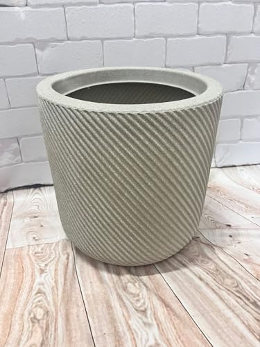 Vaso para Plantas Modelo Vite 29cm em Polietileno, Calcário, 19 Litros, com Furo para Drenagem