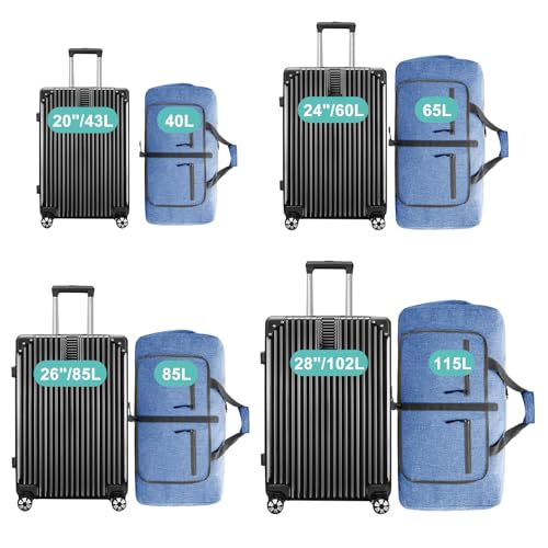 Dimayar 85L Travel Duffle Bag for Men Women - Foldable Duffel Bag with Shoes Compartment - Overnight Bags Waterproof & Tear Resistant(Blue)