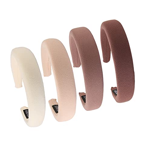 Gepolstertes Stirnband Frauen Stirnbänder Stoff Haarband Alice Band Elastisches Stirnband Damen Stirnbänder Haarzubehör für Frauen und Mädchen (4Coffee) Cover