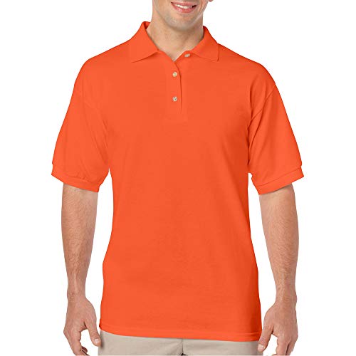 Camisa Polo para Hombre Gildan DryBlend Jersey Manga Corta Talla XL Naranja miniatura 2