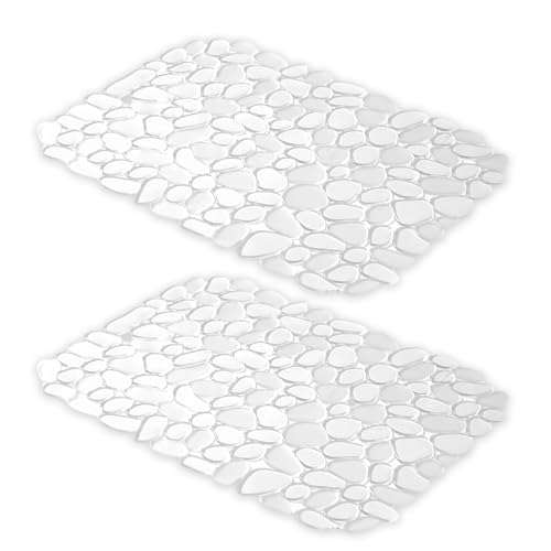 Pack of 2 Stone Design Sink Liners, Silicone Mat for Kitchen Drain & Space Saving (119 Chars) Hollows Kitchen Drain Mat