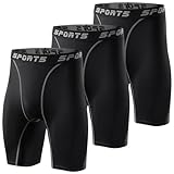 sillictor コンプレッション ショーツ メンズ ショート スポーツ レギンス スパッツ タイツ [UVカット + 吸汗速乾] 五分丈 3325ブラック L