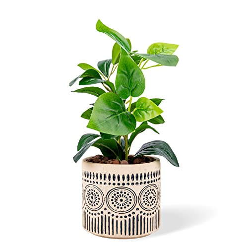 Chonsun Ceramic Planter 4 Inch Plant Pots Indoor Outdoor Succulent Plant Pot Flower Pots Mid-Century Planter Ceramic Pot