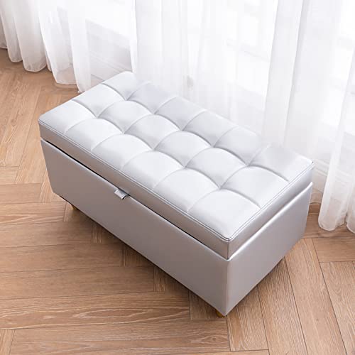 Banco de piel sintética premium y patas de metal para salón elegante