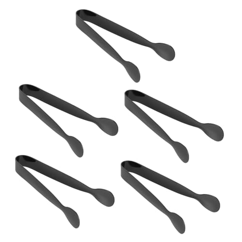 Cabilock 5pcs Small Tongs: Mini Bread Clip Stainless Steel Ice Sugar Cube Tongs for Coffee Bar Wedding Serving Clip for Snacks Appetizers