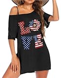 Ekouaer Swimsuit Coverup for Women Soft Beach Bikini Swimwear Plus Size Bathing Suit Short Sleeves Cover Ups National Flag Print XXXL