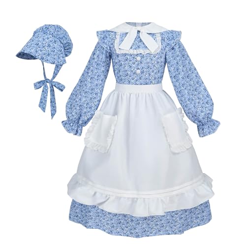 Disfraz Colonial Niñas Laura Ingalls Wilder con Delantal miniatura 1