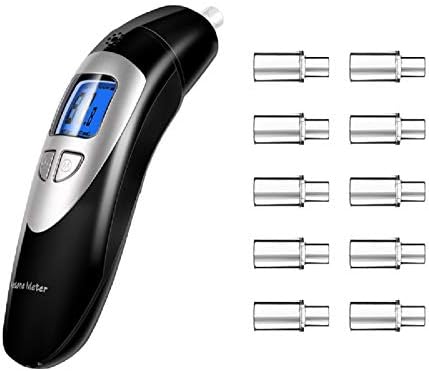 Ketone Breath Analyzer, Keto Breath Meter for Testing Ketosis with 10 Mouthpieces(Black)
