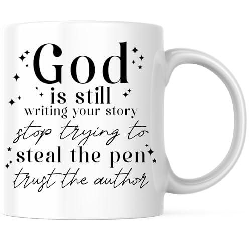 Bliss Monkey Co. God Is Still Writing Your Story - 11 Ounce Coffee Mug - White Interior and Handle - Premium Quality Ceramic - BMCM00346