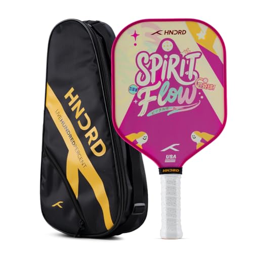Image of Hundred Spirit X Flow - Pickleball Paddle | 13mm Core | Wide Body Power Paddle | Enhanced Sweet Spot | Ideal for Beginners & Intermediate Players | Free Paddle Bag