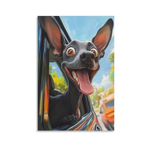Impression sur toile doberman affiche décoration pour salon moderne 50x75