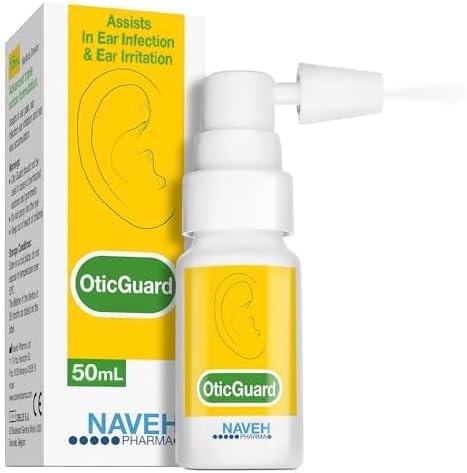 NAVEH PHARMA Otic Guard Natural Ear Spray 3 in 1 Herbal-Oil Blend for Ear Infections & Pain, Itchy Ears Ear Wax Removal Kit Softener for Clogged Ear Relief and Swimmer’s Ear (50 ml)