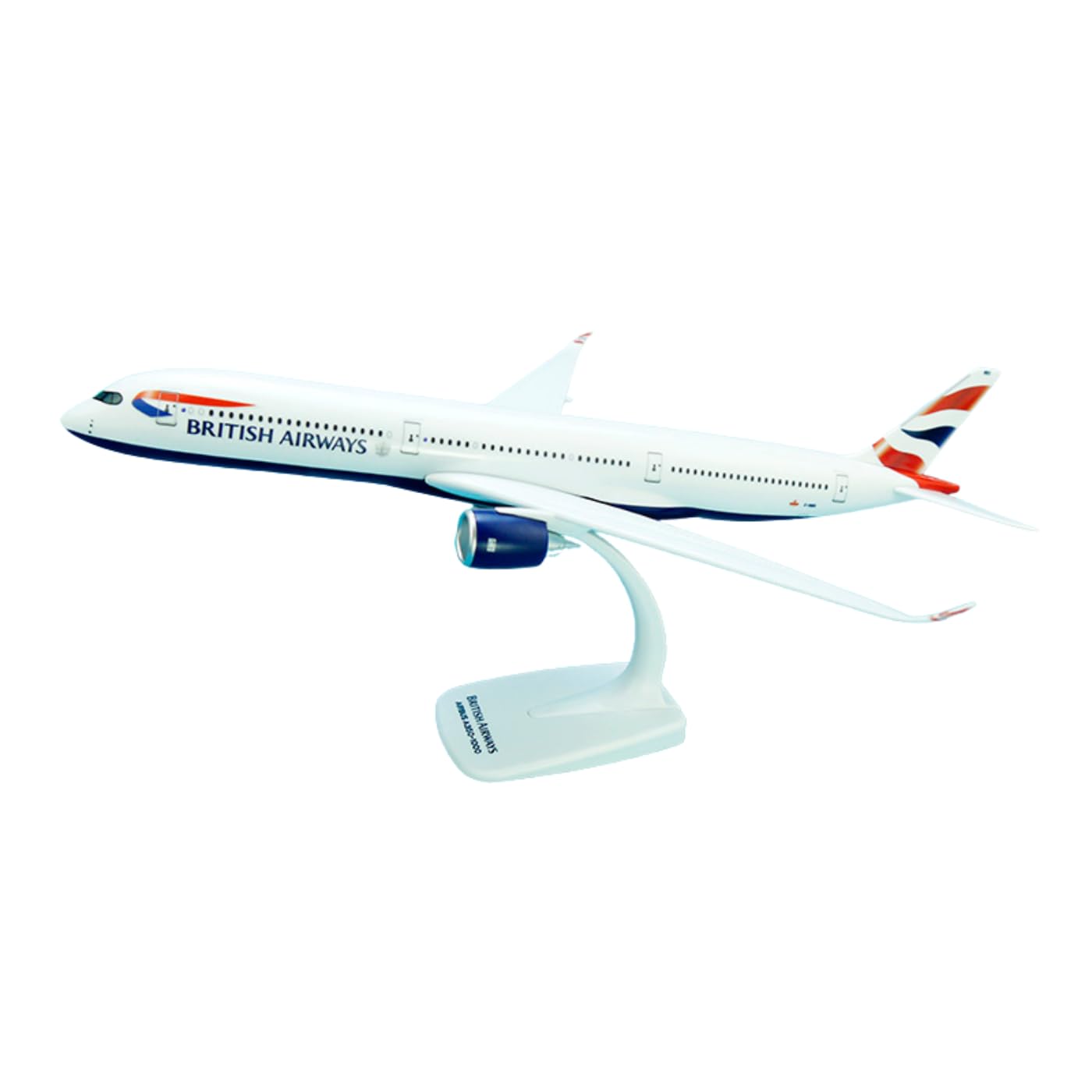 AeroClix British Airways Airbus A350-1000 Model Plane - 1/200 Scale, 14.5" Long - Large Plastic Detailed Display Model with Stand