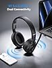 TECKNET Wireless Headphones with Microphone, 5.4 Bluetooth Headphones Over Ear, Mono/Stereo 2-in-1, 65H Playtime & Mute, Wireless Headset with Microphone for Home Trucker Office Call Center, Black #1