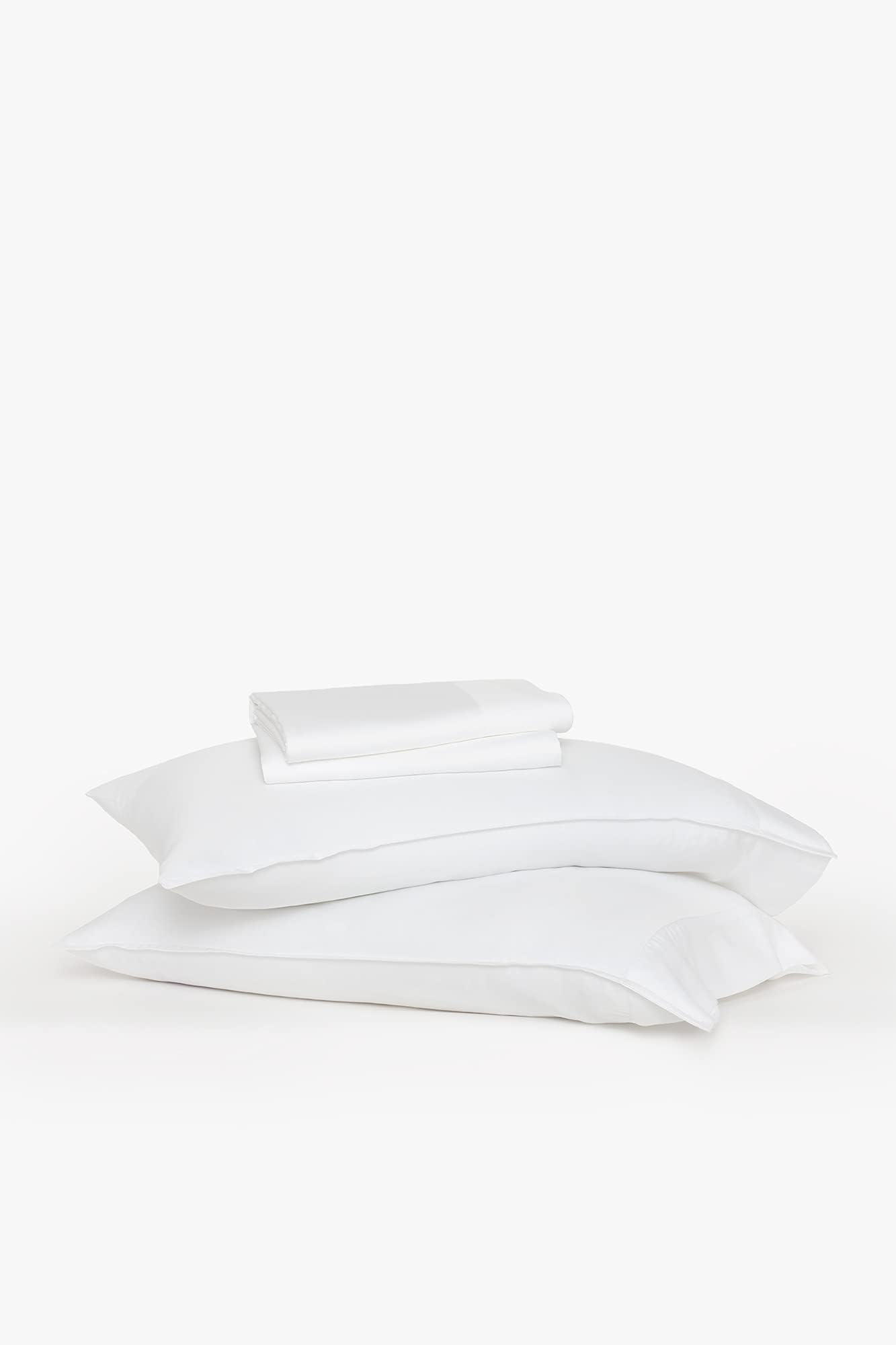 Buffy100% Eucalyptus Lyocell Sheet Set - Silky Soft, Cool-to-The-Touch, Naturally-Dyed 4 Piece Set w/ 15” Deep Pockets (White, King)