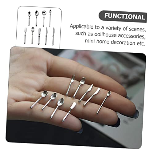BESTOYARD 1 Conjunto De Talheres Garfo Colher Decoração De Casa Crianças Mini Talheres Em Miniatura