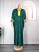 HD Green Lace African Bubu Dress Batwing Sleeves V Neck Nigerian Woman Caftan Gown