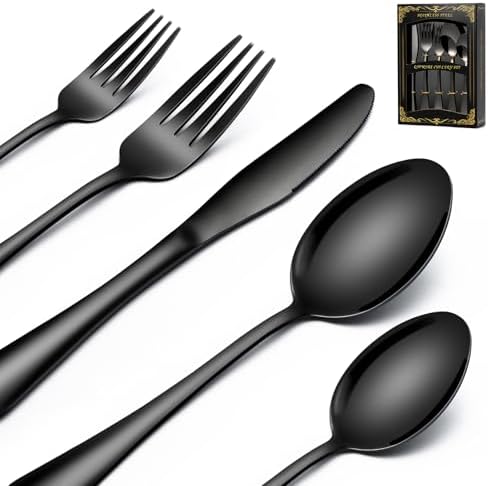 Amazon.com | Silverware Set, 40 Piece Premium Stainless Steel Flatware ...
