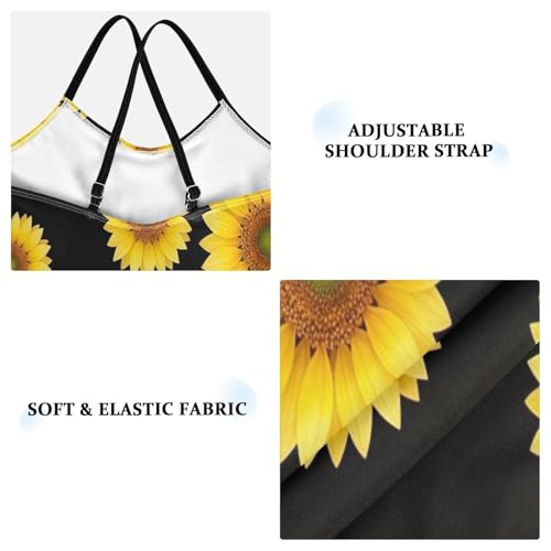 Kids Swim Suits 3-10 Y Beach Apparel, Yellow Sunflowers Petals3