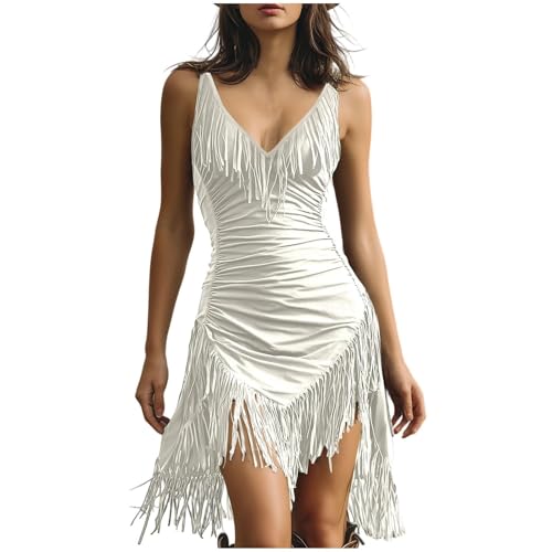 Robe longue en daim synthétique sans manches pour vos soirées d'été