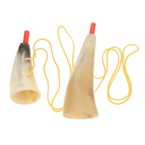 WOONEKY 2 Stück Hornspielzeug für Kinder Kreative Trompete im Ochsenhorn Design Robustes Musikinstrument für Partys und Spiele Geburtstagsgeschenk für Kleine Musiker