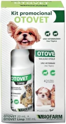 Otovet Kit, Solução Otológica Veterinária, 20ml + Limp 100ml, Uso...