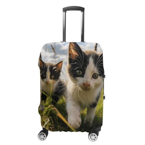 Carry on Luggage Cover Little Cat on The Grass Suitcase Covers for Luggages Tsa Approved Travel Luggage Sleeve Protector Elastic Suitcase Protector Anti-Scratch Washable Fits 19-30 Inch Case -L