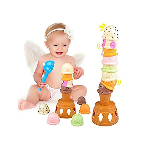 Bigotters Mcpinky Ice Cream Game, Ice Cream Cone Playset Sweet Treats Ice Cream Parlour Toy Frozen Dessert Ice Cream Tower Balancing Game Pretend Play Food For Kids Birthday Gift #TOP5
