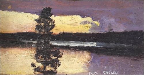 Peinture murale coucher de soleil Akseli Gallen Kallela toile murale abstraite 60x90
