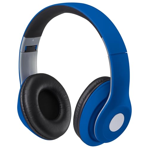 iLive IAHB48MBU Bluetooth Over-The-Ear Headphones with Microphone (Matte Blue)