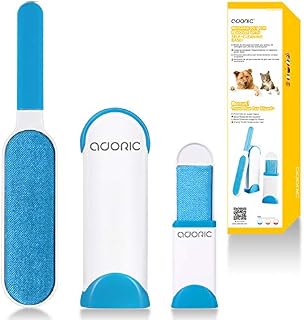 Adoric Pet Fur Remover, Pet Hair Brush With Travel-sized Brush And Reusable With Self-cleaning Base For Clothes, Car, Sofa, Bed, Carpet