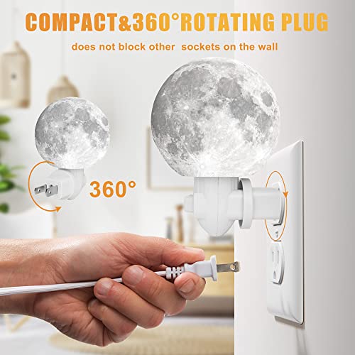 Moon Night Light, Plug In, Led Color Changing Night Light For Kids, 7 Colors Night Lights Plug In Wall, Replaceable Bulb, Moon Wall Nightlight For Children, Kids Bedroom, Hallway, Stairs, Toilet #TOP4