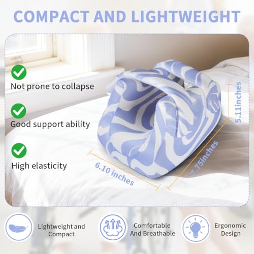 Image of 3D Heel Protector to Elevation Foot for Pressure Sores-1PC | Ankle Pillow Cushion for Bed Sores or Heel Pain Relief,Suitable for Elderly or Bedridden (Blue Stripe Pattern)