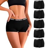 Marvmys Damen Boxershorts Baumwolle Atmungsaktiv Unterwäsche 5per