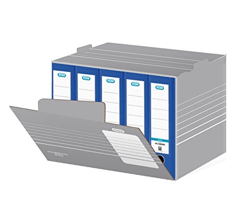 Preisvergleich Produktbild ELBA Archiv-Container tric, A4, grau / weiá, stabile Wellpappe