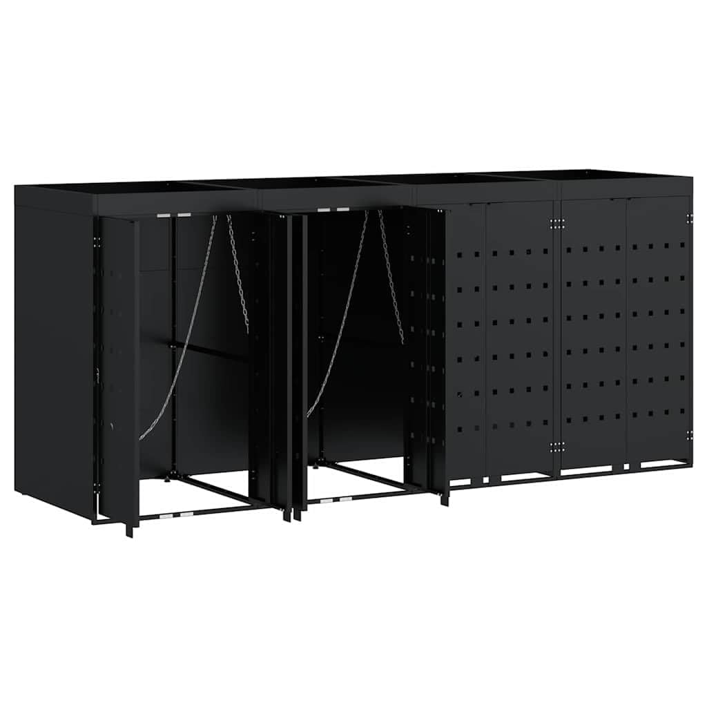 Almacenamiento de Cubos Wheelie para 4 Cubos Negro,Casa y jardín,Productos del hogar,Accesorios para contenedores de residuos,Soportes para contenedores de residuos,94.2kg-3394740