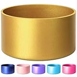 VIKIZUES Protective Metallic Matte Luster Silicone Boot Compatible with Stanley Cup 40/30/20 oz & More 12-24oz Water Bottles with 2.8-3in Base, Glitter Anti-Slip Bottom Boot Sleeve (Metallic Gold)