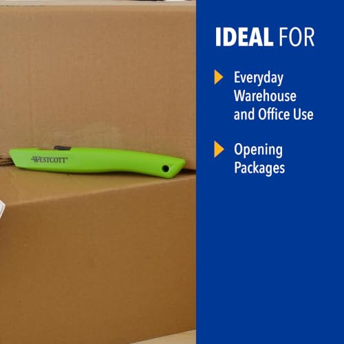Image of Westcott 17519 Full-Size Ceramic Blade Box Cutter, Retractable Utility Knife